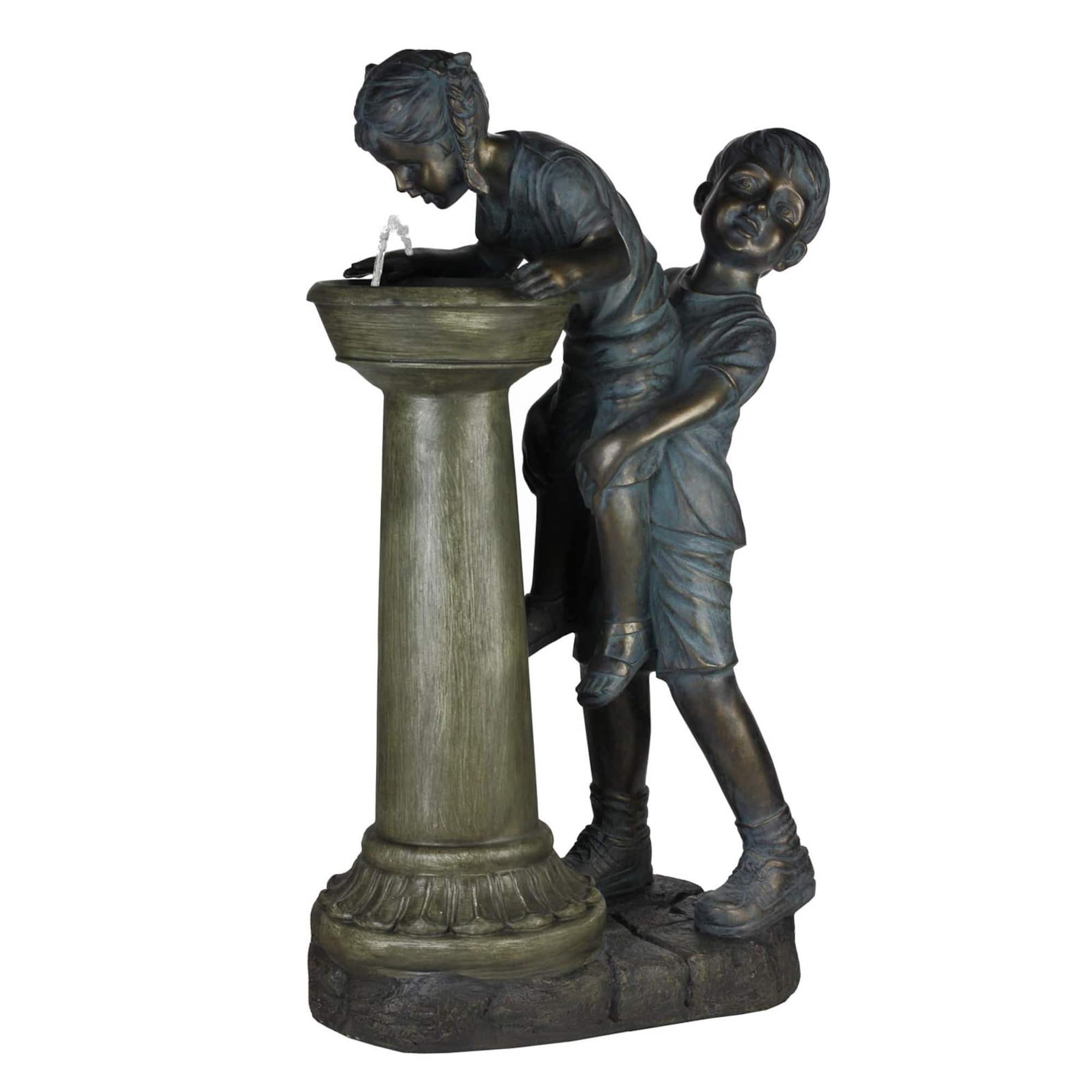 31" Bronze Fun at the Fountain Outdoor Water Fountain
